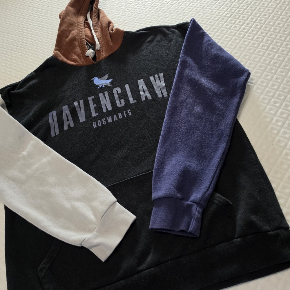 Harry Potter Ravenclaw Hogwarts Wizarding Hoodie Sweatshirt‎ Size M Colorblock